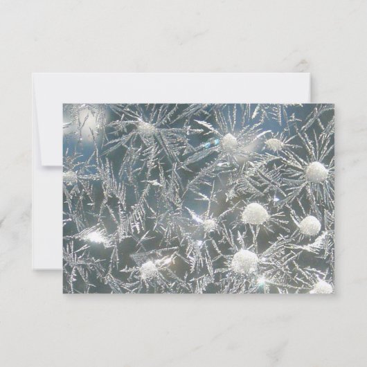 3x5 R.S.V.P.リプライ・カードひび氷の冬の雪 出欠カード (裏面)