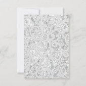 3x5 R.S.V.P.リプライ・カード注意散漫ティール（緑がかった色）ウッド・レース 出欠カード (裏面)