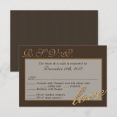 3x5 R.S.V.P.リプライ・カード・ゴールド・フォイル・グリッター・ラブ 出欠カード (正面/裏面)