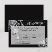 3x5 R.S.V.P.リプライ・カード・ダイヤモンド・ジュエリー・ネックレス 出欠カード (正面/裏面)