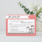 3x5 R.S.V.P.リプライ・カード・メイスン・ジャー・カントリー素朴 出欠カード (スタンド正面)