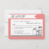 3x5 R.S.V.P.リプライ・カード・メイスン・ジャー・カントリー素朴 出欠カード (正面)