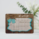 3x5 R.S.V.P.リプライ・カード・メイソンJARイニシャル 素朴 出欠カード (スタンド正面)