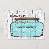 3x5 R.S.V.P.リプライ・カード・メイソンjarウッド・カントリー 出欠カード (正面/裏面)