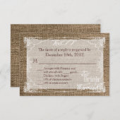 3x5 R.S.V.P.リプライ・カードDrink 食べ Be Burla結婚した 出欠カード (正面/裏面)