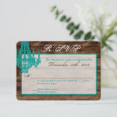 3x5 R.S.V.P.リプライ・カードWestern Chandelier 素朴 出欠カード (スタンド正面)