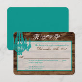 3x5 R.S.V.P.リプライ・カードWestern Chandelier 素朴 出欠カード (正面/裏面)