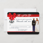 3x5 R.S.V.P.応答カードマリンアフリカ名Uniform 出欠カード (正面)