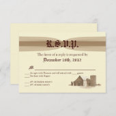 3x5 R.S.V.P.返信カードヴィンテージカントリーバーンファーム 出欠カード (正面/裏面)