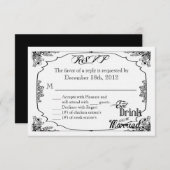 3x5 R.S.V.P.返信カー食べドリン結婚したク 出欠カード (正面/裏面)