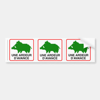 3x STICKER VOITURE sanglier - UNE ARDEUR D'AVANCE バンパーステッカー