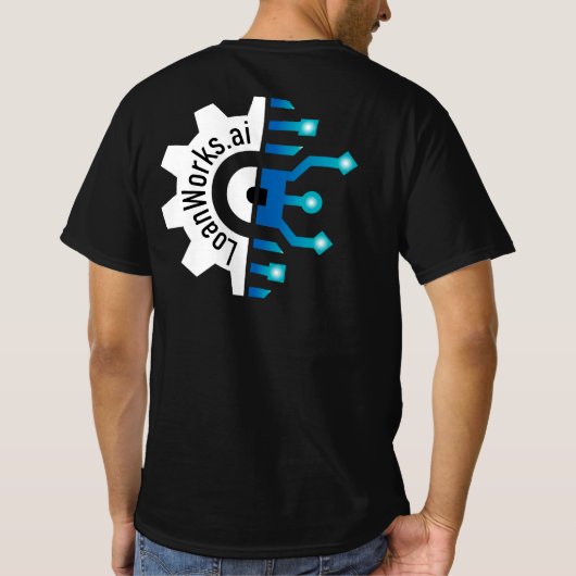 3XCOMPメンズTシャツ – 黒 Tシャツ (裏面)