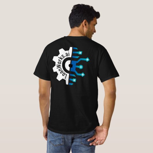 3XCOMPメンズTシャツ – 黒 Tシャツ (裏面フル)