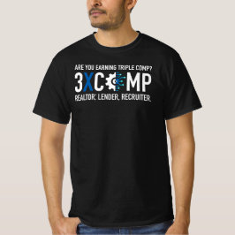 3XCOMPメンズTシャツ – 黒 Tシャツ