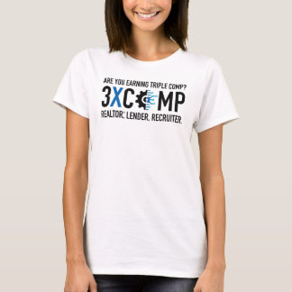 3XCOMP女性のTシャツ – 白 Tシャツ