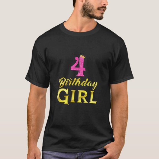 4おもしろい位プリンセスかわいい4歳ガールキッズ4位 Tシャツ (正面)