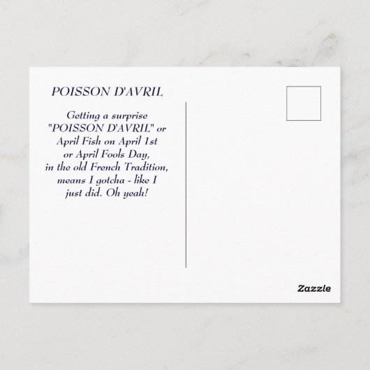 4おもしろい月のフォールの日のハガキ読 – カードの背面 ポストカード (裏面)