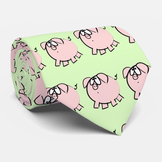 4おもしろい Cartoon Pig Year〔占星術の〕十二宮図選択カラータイ ネクタイ (ロール)