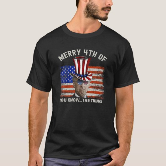 4おもしろいthメリーの知っている事ジョーバイデン氏 tシャツ (正面)