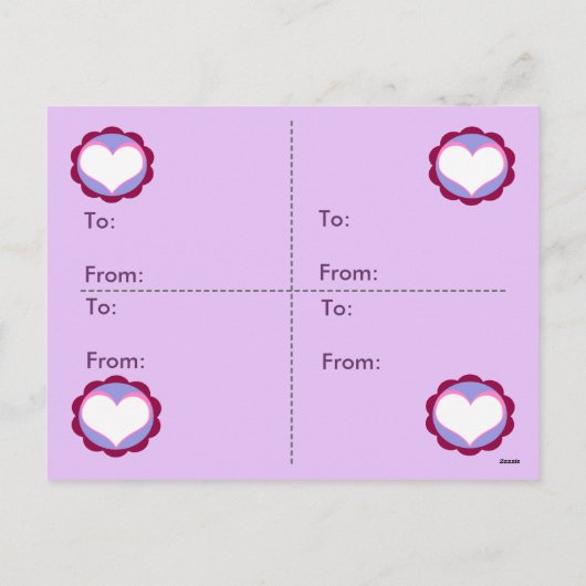 4かわいいカップケーキバレンティインカード シーズンポストカード (裏面)