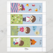 4かわいいキャンピングフレンド編集可能ブックマーク (正面)