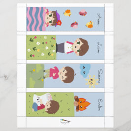 4かわいいキャンピングフレンド編集可能ブックマーク