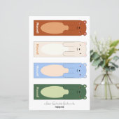 4かわいいクマ編集可能しおり切り取り手 (スタンド正面)