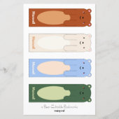 4かわいいクマ編集可能しおり切り取り手 (正面)