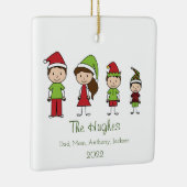 4かわいいクリスマスパーソナライズされた装飾品の家族 セラミックオーナメント (右)
