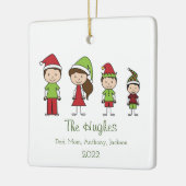 4かわいいクリスマスパーソナライズされた装飾品の家族 セラミックオーナメント (左)