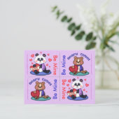 4かわいいテディベアバレンタインフラットカード シーズンポストカード (スタンド正面)