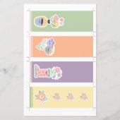 4かわいいフローラブックマークと切り取り手 (裏面)