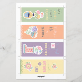 4かわいいフローラブックマークと切り取り手