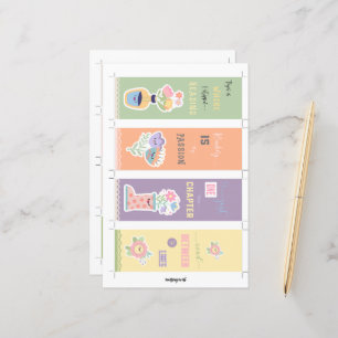 4かわいいフローラブックマークと切り取り手