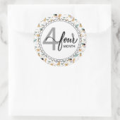 4か月のマイルストーンベビーのグラフとバルーン ラウンドシール (バッグ)