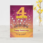 4か月の回復記念日はっきりした数値 カード (黄色い花)