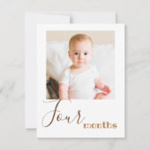 4か月フォト最初の誕生日バナーカード (正面)