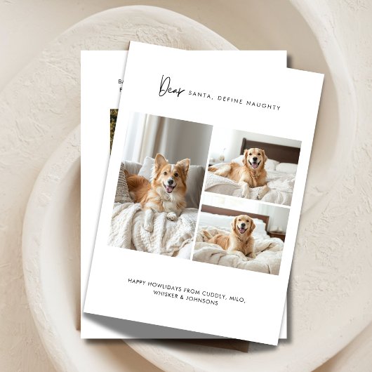 4ついけなのフォトドッグおもしろいクリスマスペットを定義 シーズンカード