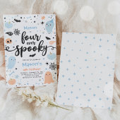 4つのかわい不気味ハロウィーン幽霊4th誕生日 招待状