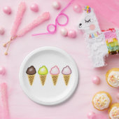 4つのアイスクリーム ペーパープレート (パーティー)