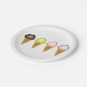 4つのアイスクリーム ペーパープレート (アングル)