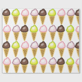 4つのアイスクリーム ラッピングペーパー (フラット)