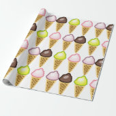 4つのアイスクリーム ラッピングペーパー (アンロールド)