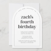 4つのアーチ型の写真4th誕生日 招待状 (裏面)