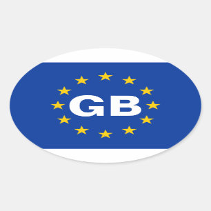 4つのイギリス"GB"欧州連合の旗 楕円形シール