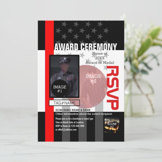 4つのイメージそして12テキスト行とあなた専有物を作成して下さい 招待状 (スタンド正面)