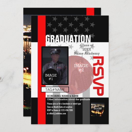 4つのイメージと12行の文字で独自の作成 招待状 (正面/裏面)