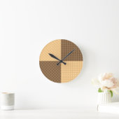 4つのウエファー ラウンド壁時計 (ホーム)