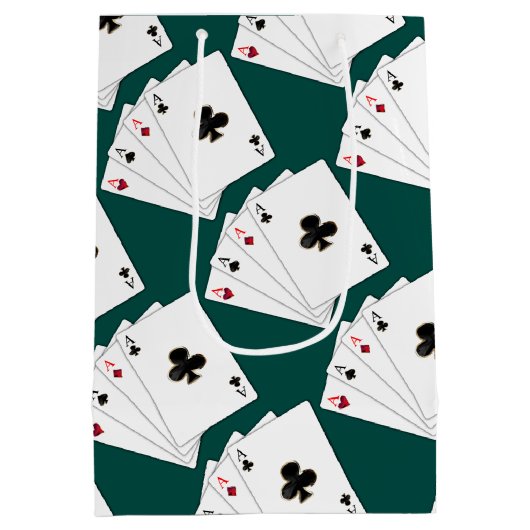 4つのエースのトランプのギフトバッグ ミディアムペーパーバッグ (裏面)