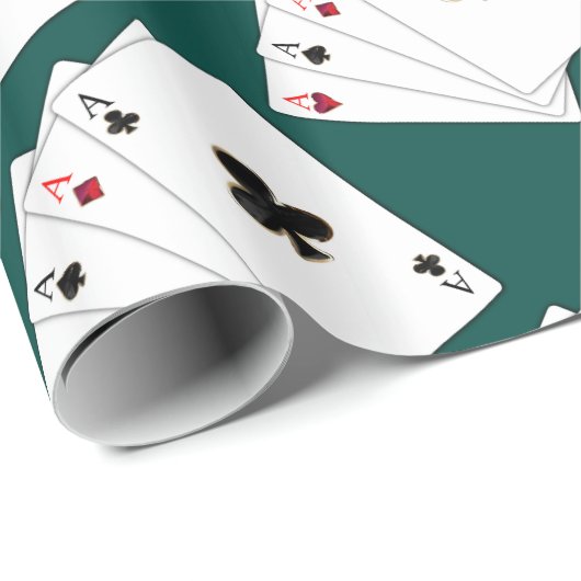 4つのエースのトランプの包装紙 ラッピングペーパー (ロールコーナー)